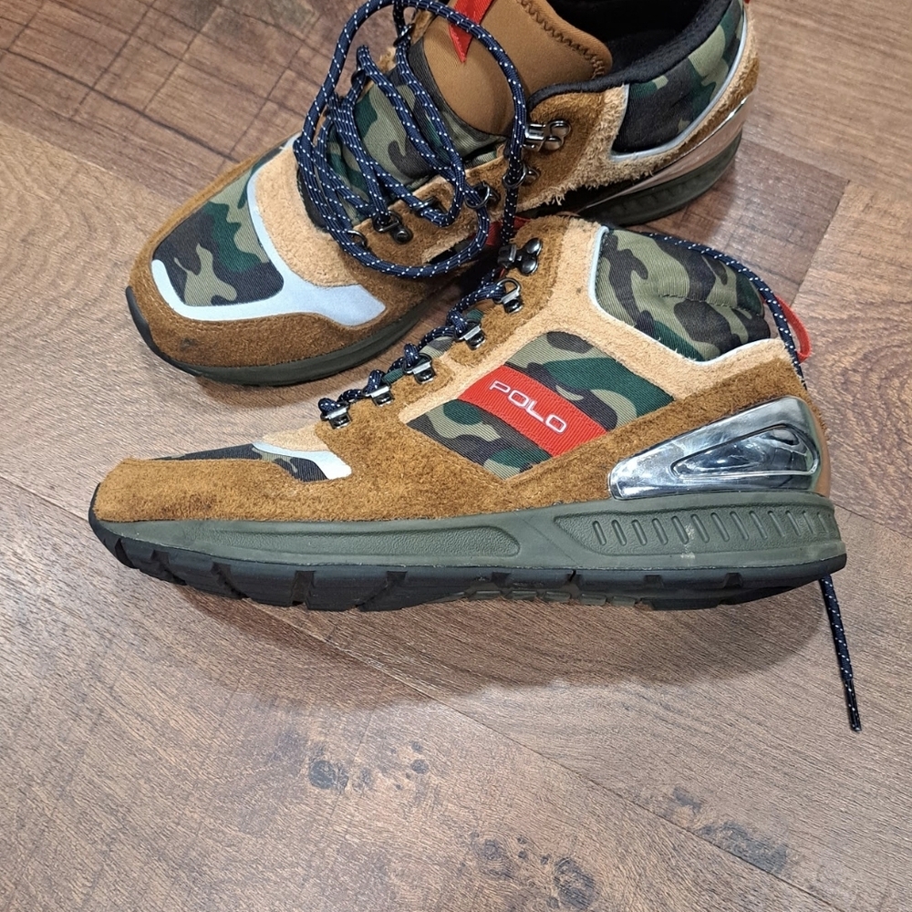 Polo by Ralph Lauren Men's Camouflage Sneakers - Brown, Green, Red